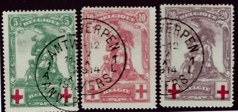 Belgium SC B28-B30 Used Fine hr SCV$83.00...A World of Stamps!