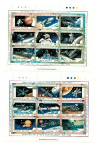 FULL SHEETS Sierra Leone 1989 1069-74 - Space Exploration - Set of Sheets - MNH