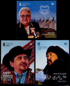 Canada new issue Booklets MNH Indigenous Leaders, Harry Daniels, Jose Kusugak 