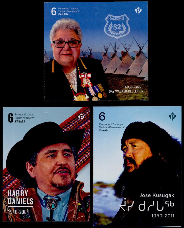 Canada 3340a-2a Booklets MNH Indigenous Leaders, Harry Daniels, Jose Kusugak