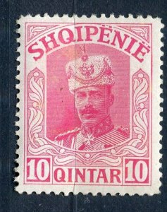 ALBANIA; 1914 early Prince William issue Mint hinged 10q. value