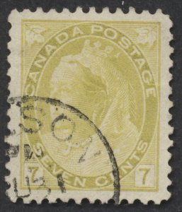 Canada #81 7c Victoria Numeral VF Centered CDS Corner Cancel