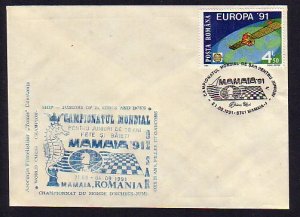 Romania, AUG/91. Mamaia `91 Chess 21/AUG/91 Cancel on a Cachet cover.