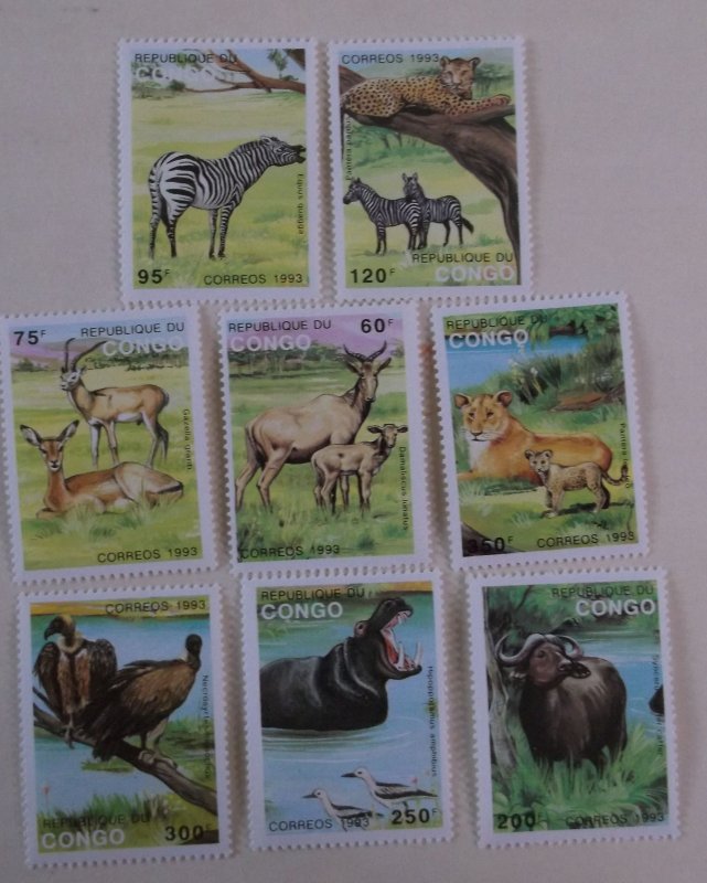 Congo Democratic Rep. 1008-15 MNH  Cat $22.80 Animal Topical Full Set