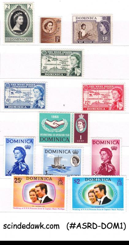 COLORFUL COLLECTION OF DOMINICA MINT STAMPS IN SMALL STOCK BOOK