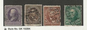 United States Postage Stamp, #253-255, 258 Used, 1894-95 Unmk, JFZ