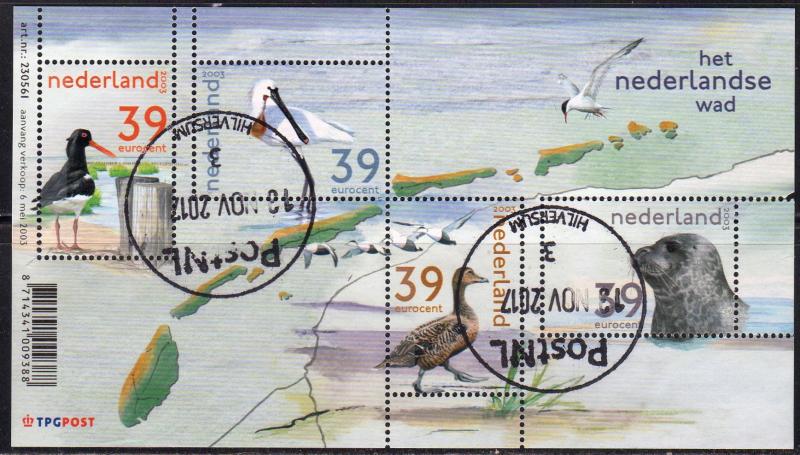 Netherlands 1145 - Used - 39c Birds (S/S) (see description) (2003) (cv $3.75)