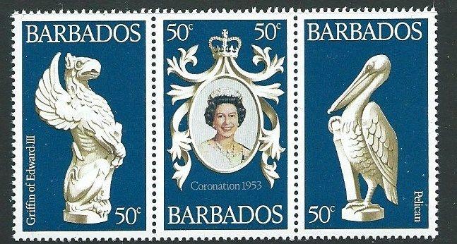 BARBADOS SG597/9 1978 CORONATION  MNH