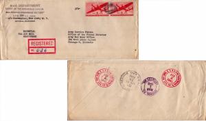 United States A.P.O.'s 6c Transport (2) 1945 New York, N.Y. U.S. Army Postal ...