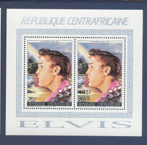 CENTRAL AFRICAN REPUBLIC - Scott 851a - MNH  S/S w/ 820 & 851  - ELVIS