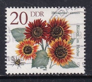 German Democratic Republic DDR #2298 used 1982 autumn flowers 20pf