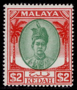 MALAYSIA - Kedah QEII SG89, $2 green & scarlet, M MINT. Cat £30.