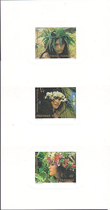 FRENCH POLYNESIA 1983 Floral Crowns set of 3 deluxe proofs..................4060