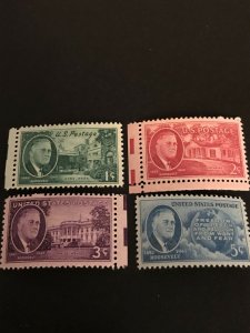 US Scott #930-33, Singles 1945 FDR Complete Set FVF MVLHOG