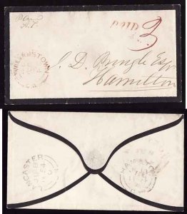 Canada-cover #11226-Stampless mourning cover-Glengarry County - Williamstown, CW