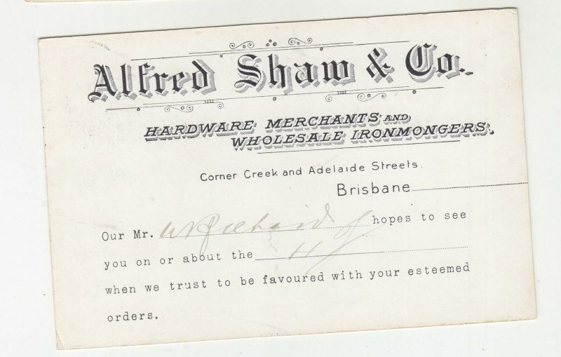 QUEENSLAND, Postal Card PTPO. 1912 1d. Red, ALFRED SHAW & Co, Miles to Gympie