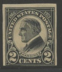 US Sc#611 1923 2c Harding Memorial IMPERFORATE OG Mint Hinged