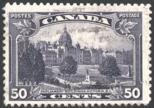 Canada SC#226 50¢ Parliament Buildings, Victoria, B. C. (1935) Used