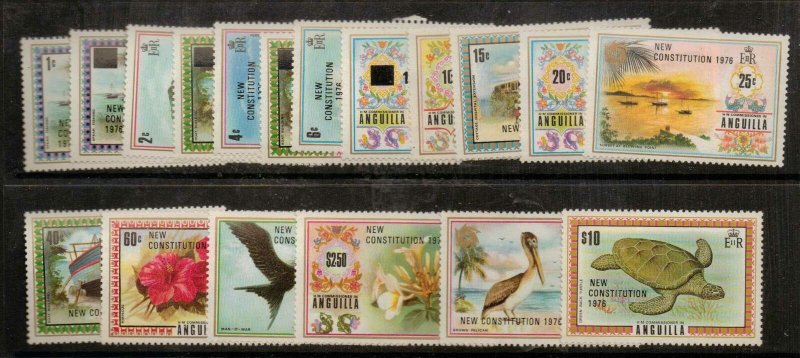 ANGUILLA SG223/40 1976 NEW CONSTITUTION MNH