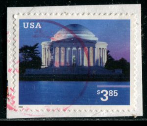 3647 US $3.85 Jefferson Memorial SA, used dated 2002