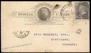 USA 1888 Postal Card All Over Color Ad Durants Counting Machines Germany T 87672