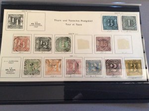 Thurn and Taxis 1852-65 Used stamps on part page Ref 64813