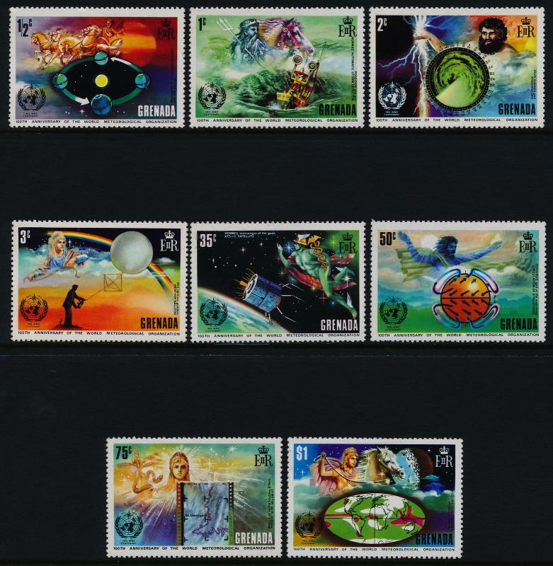 Grenada 490-7 MNH WMO, Satellite, Weather Map, Horse