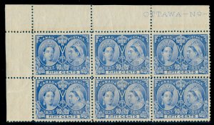 MOMEN: CANADA SC #60 BLOCK OF 6 JUBILEE MINT OG LH LOT #60613