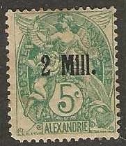 French Offices in Alexandria 31, mint, hinge remnant, toned, 1921.  (f225)