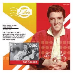 Gambia 2014 - Elvis Presley Debut Album - Souvenir stamp sheet - MNH