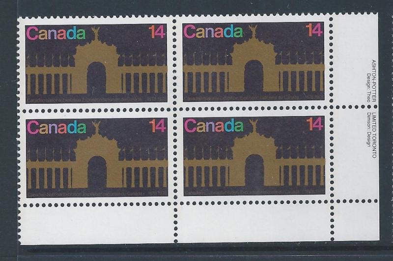 Canada #767 LR PL BL C.N.E Centennial 14¢ MNH
