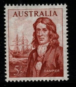 AUSTRALIA SG356 1964 5/- RED BROWN MNH