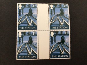 The Station British mint never hinged gutter stamps block 58195