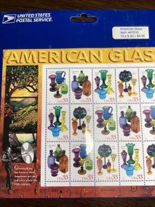 Scott# 3325-28  American Glass 33c Mint NH Sheet of 15-1999-NIP-US