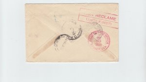 3 cent Empire rate to **AUSTRALIA** DEAD LETTER DLO UNCLAIMED 1938 CANADA cover