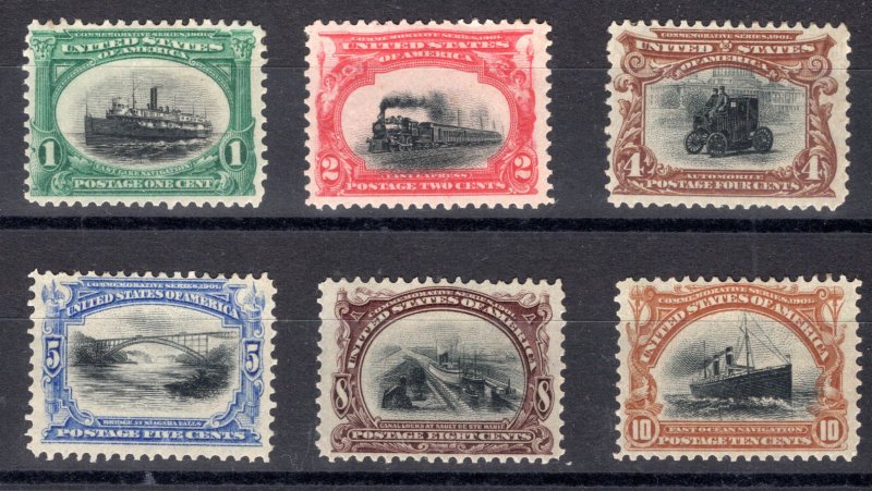 Scott 294-299 Mint Set, Pan-American Expo Issue, MH, 1901