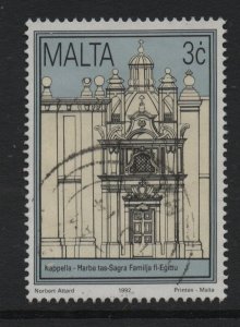 Malta   #805   used  1992  historic buildings  3c