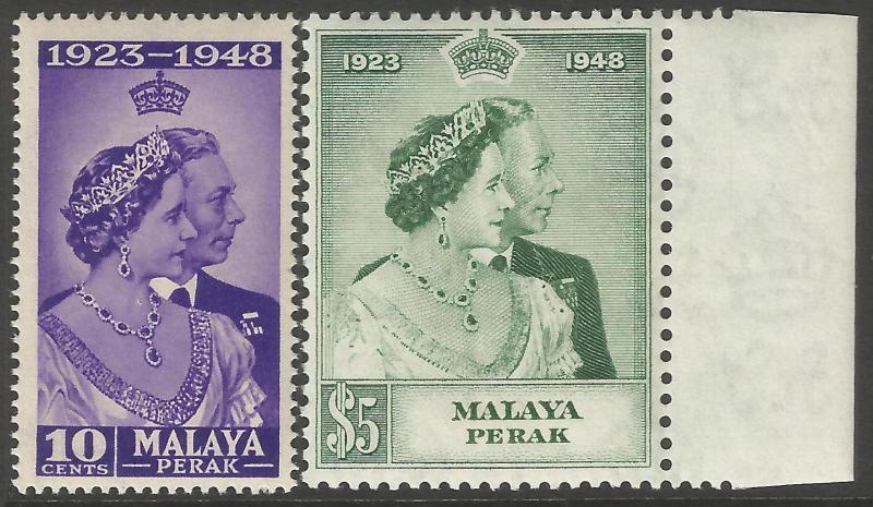 Malaya Perak 1948 Royal Silver Wedding set fresh gum unmounted mint