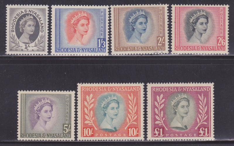 Rhodesia & Nyasaland 149-155 VF-MLH set nice colors scv $ 100 ! see pic !