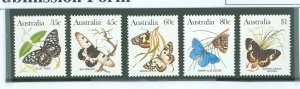 Australia  #876-80   (Butterflies)