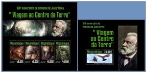 MOZAMBIQUE 2014 2 SHEETS m14328ab JULES VERNE WRITERS 