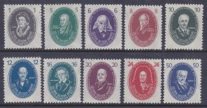 Germany DDR 58-67 MNH 1950 Portraits Complete 10 Stamp Set VF-XF Scv $88.00 