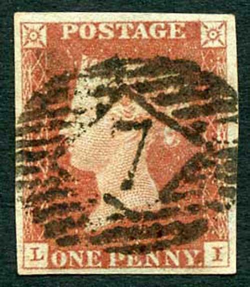 1841 Penny Red (LI) Four Margin No Faults