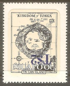 TONGA NIUAFO'OU Sc# 22 var MNH FVF Invert Surcharge Maps