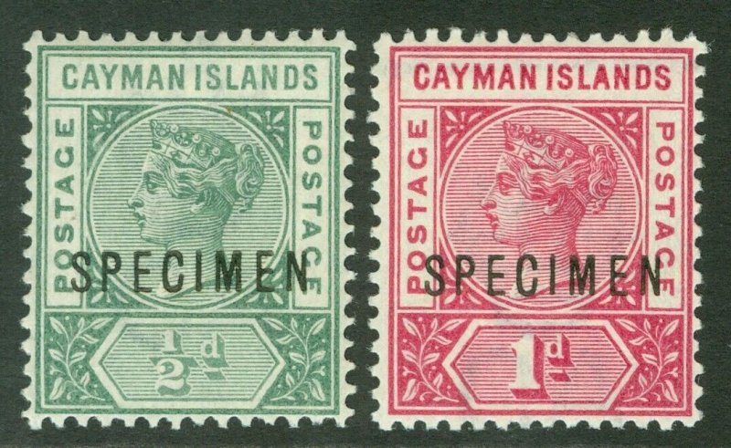 SG 1-2 Cayman Islands 1900 ½d & 1d Overprinted specimen set of 2. Very lightly..