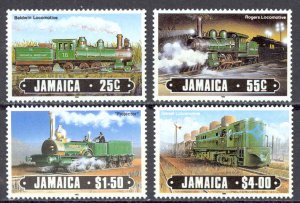 Jamaica Sc# 608-611 MNH 1985 Locomotives