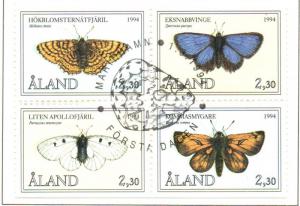 Aland Sc 78-81 1994 Butterflies stamp set used