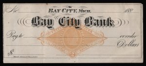 #RN-G1 2c Liberty, Bay City Bank, Bay City Michigan, Unused *ANY 5=FREE SHIPPING