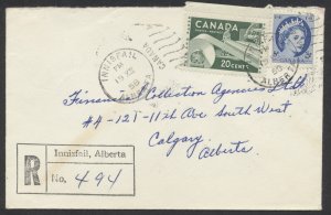 1958 Registered Cover Innisfail Alberta to Calgary