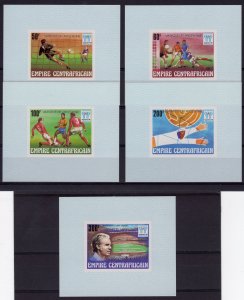 Central African Empire 1978 Sc#370/374 WORLD CUP '78 5 DELUXE S/S IMPERF.MNH